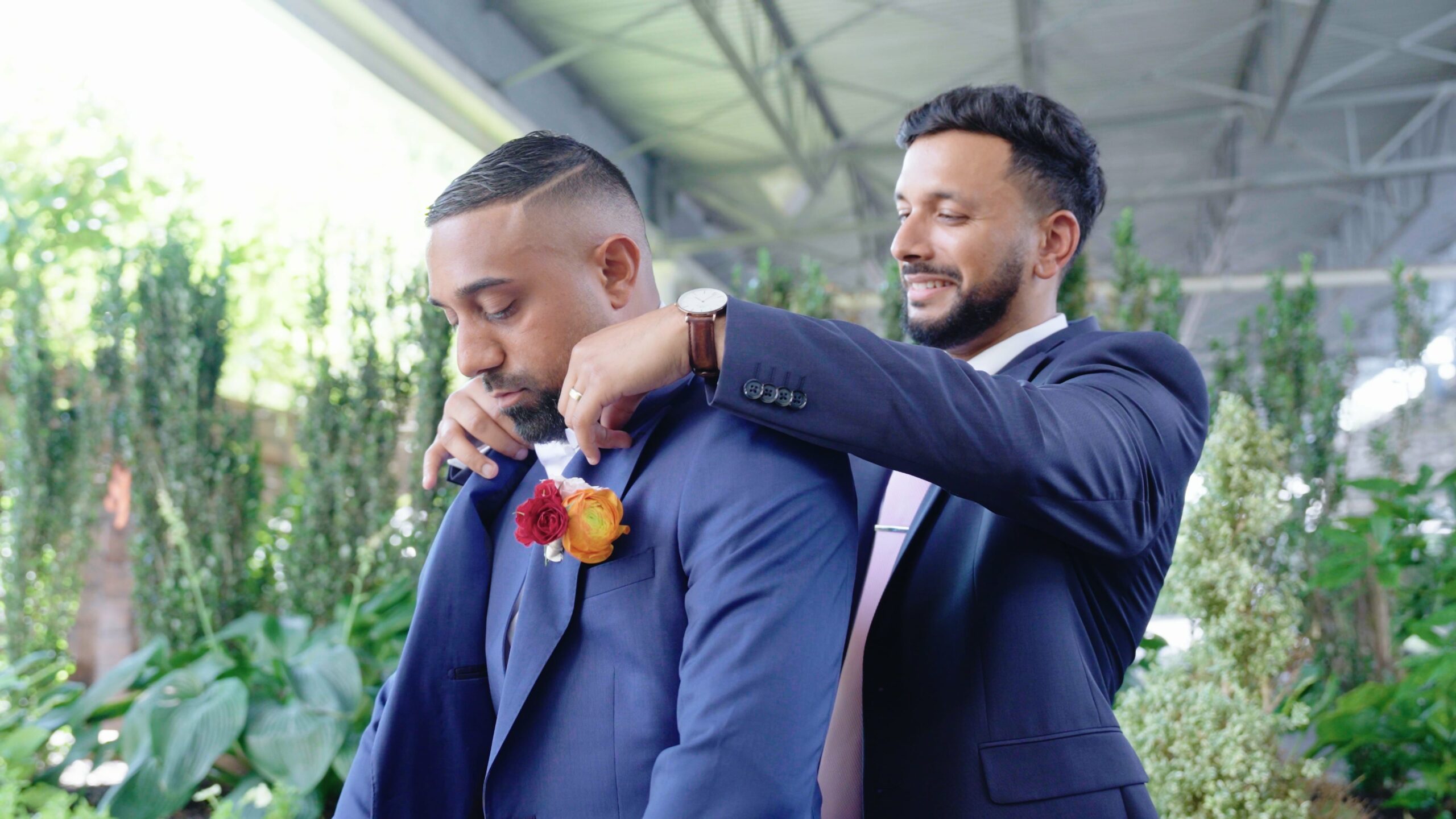 Lucien’s Manor Berlin NJ Fusion Wedding | Katie & Davel | His Getting Ready and First Look