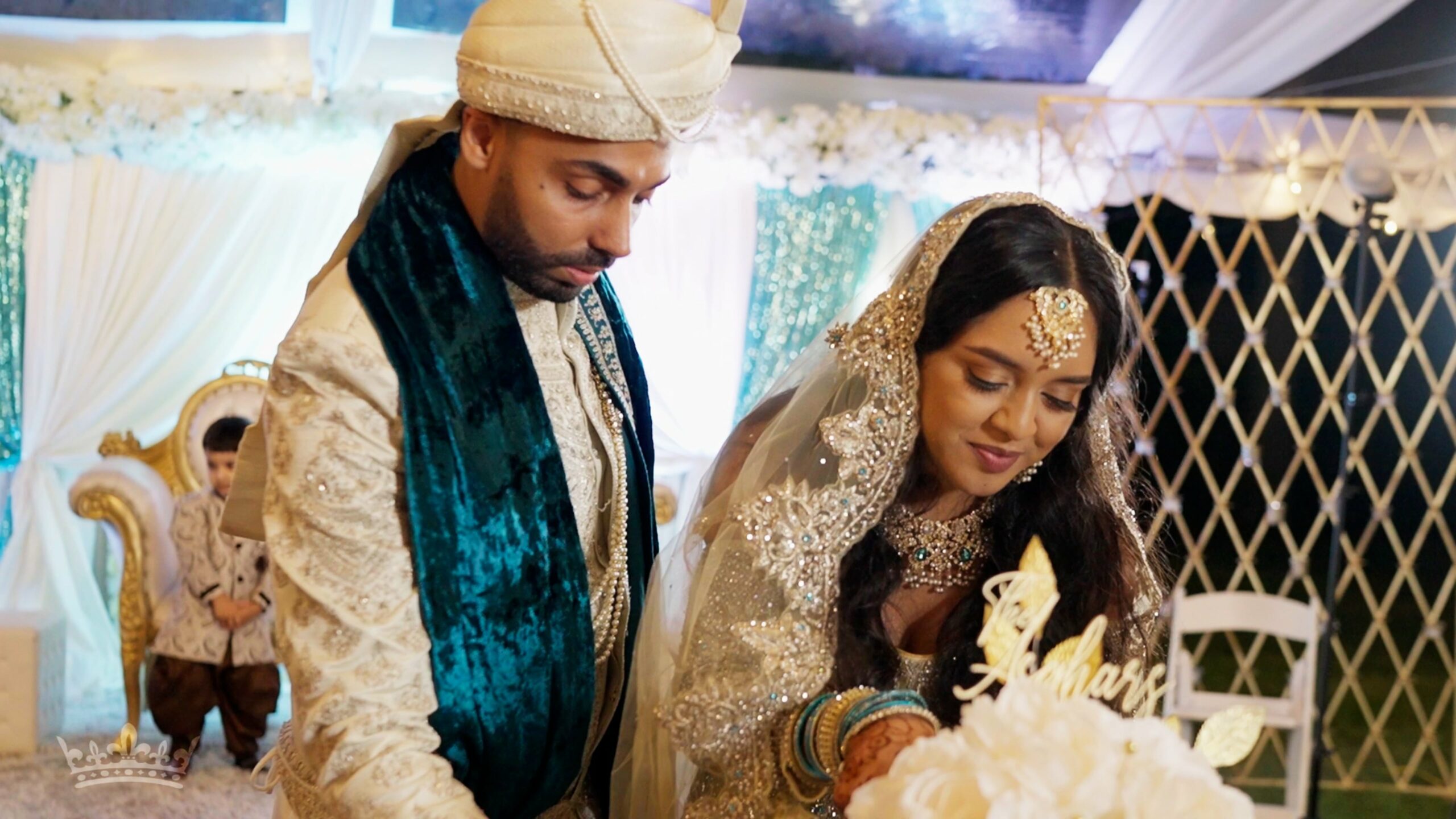 Chateau Briand Caterers Carle Place NY Islamic Wedding | Ashley & Arsalan | Cake Cutting
