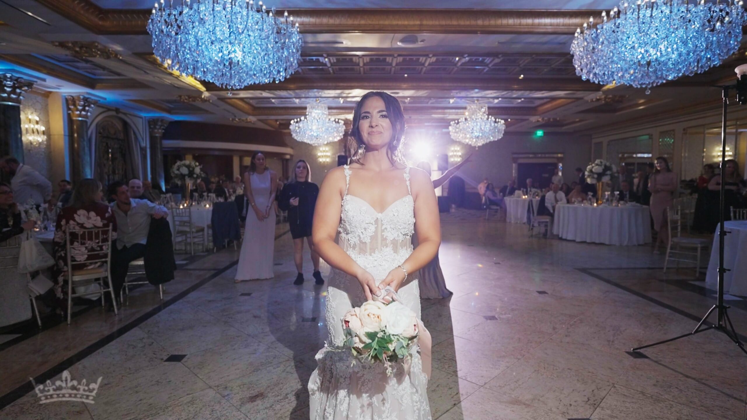 The Venetian Garfield NJ Greek Orthodox Wedding | Christine & Ron | Bouquet Toss