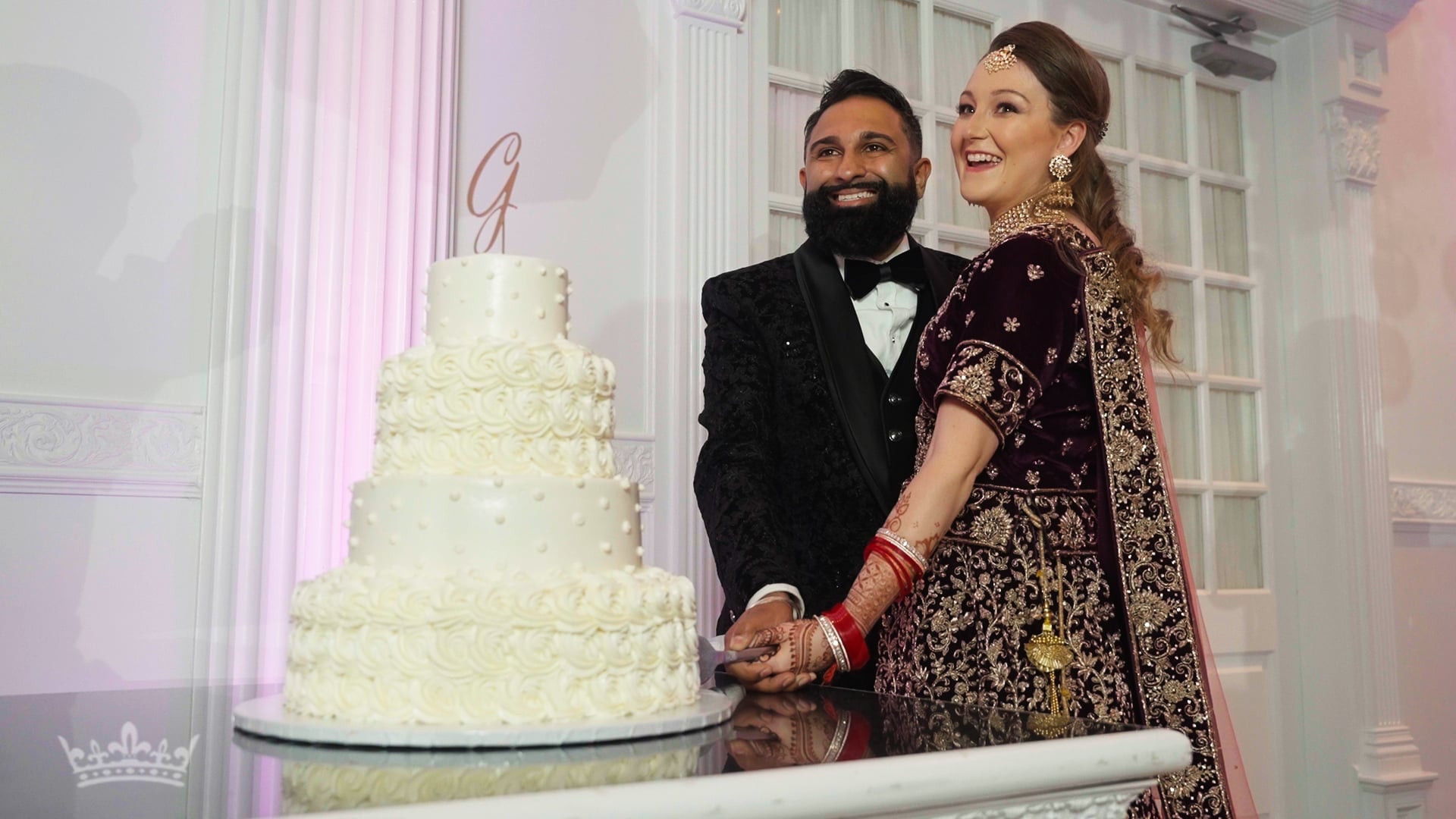 Addison Park Matawan NJ Sikh Wedding | Sarah & Ekjot | Cake Cutting