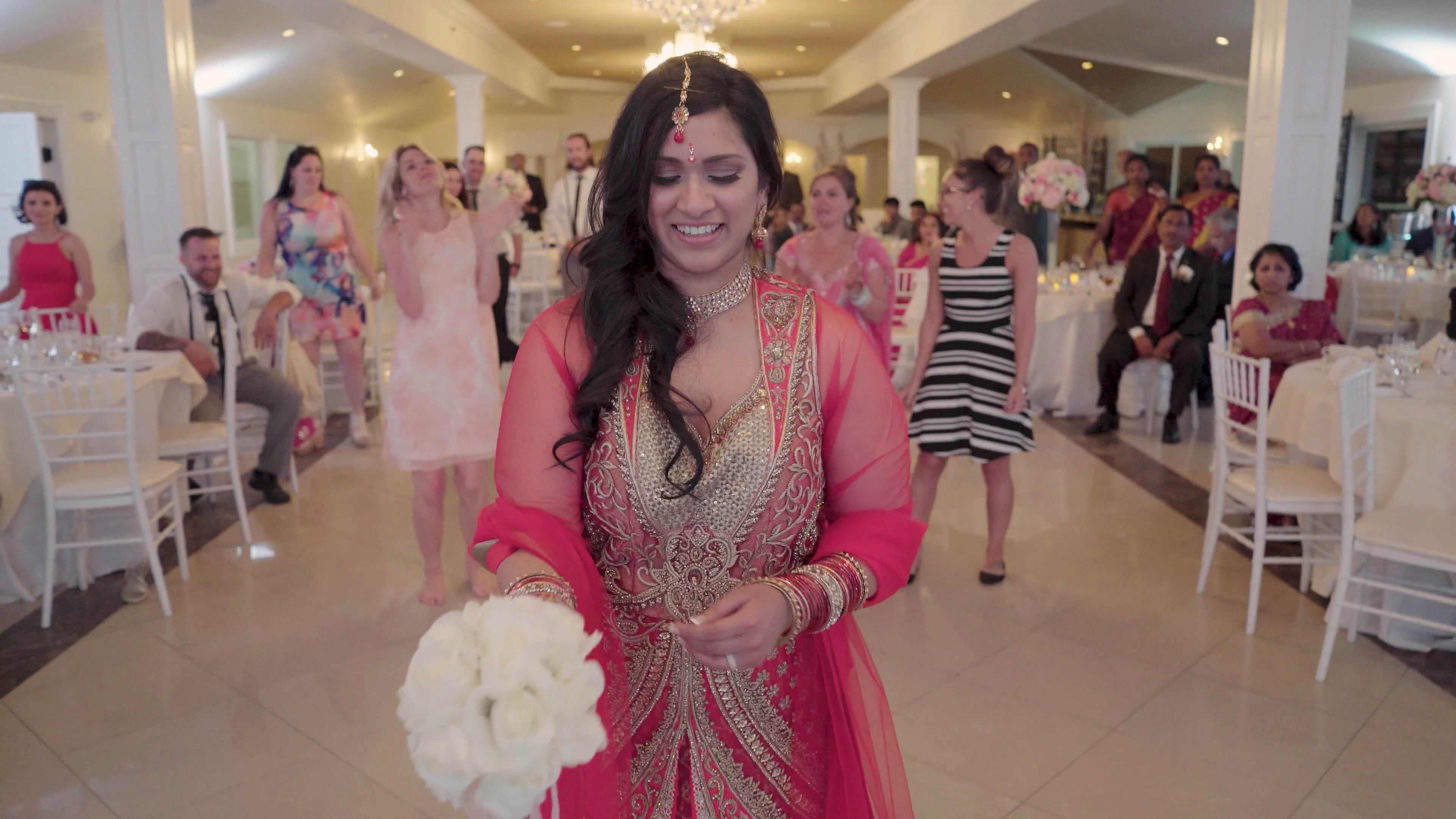 Windows on the Water Sea Bright Wedding | Teena & Andrew | Garter & Bouquet Toss