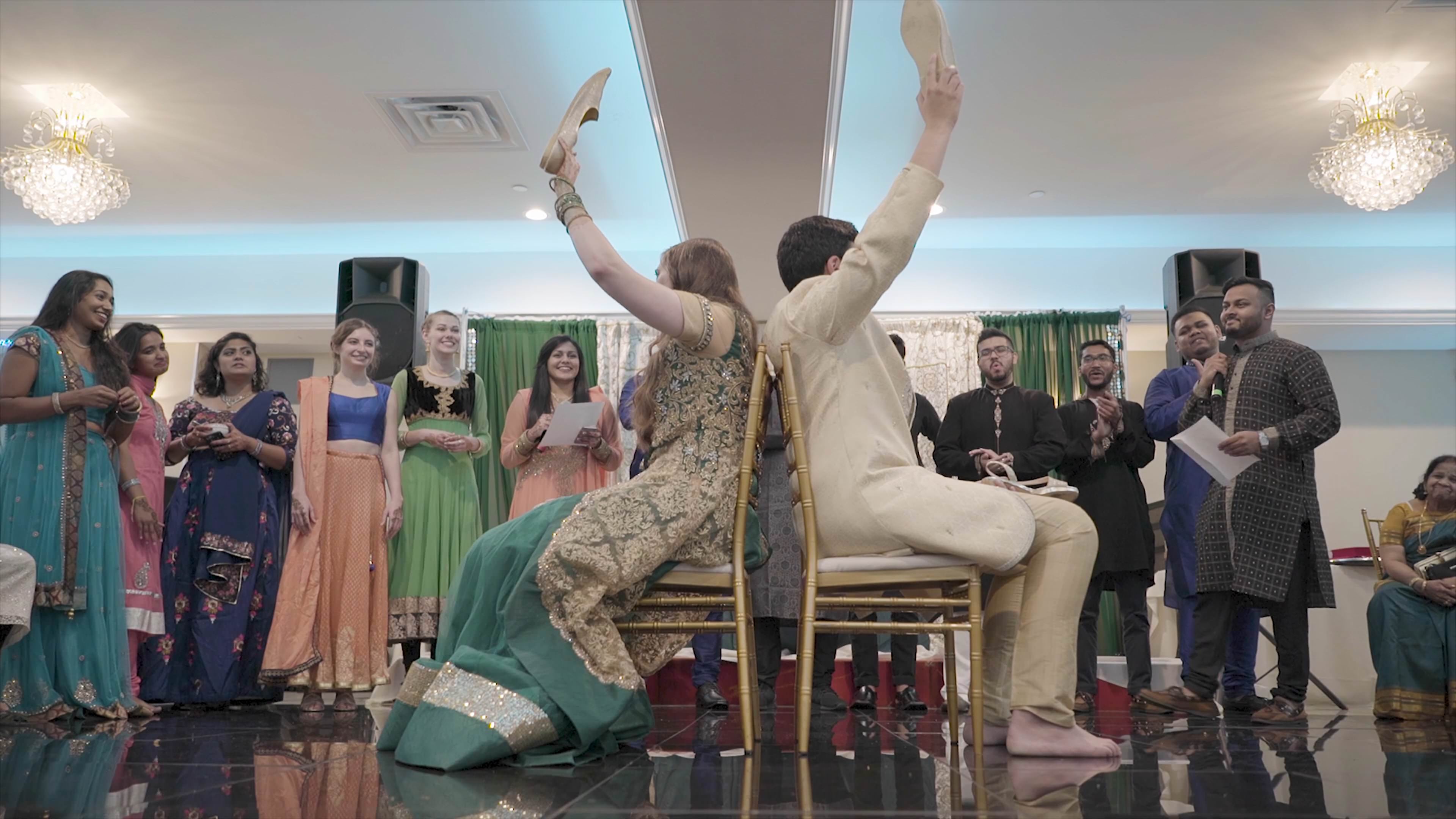 Deewan Banquet Piscataway NJ Wedding | Karen & Salman | Sangeet Shoe Game