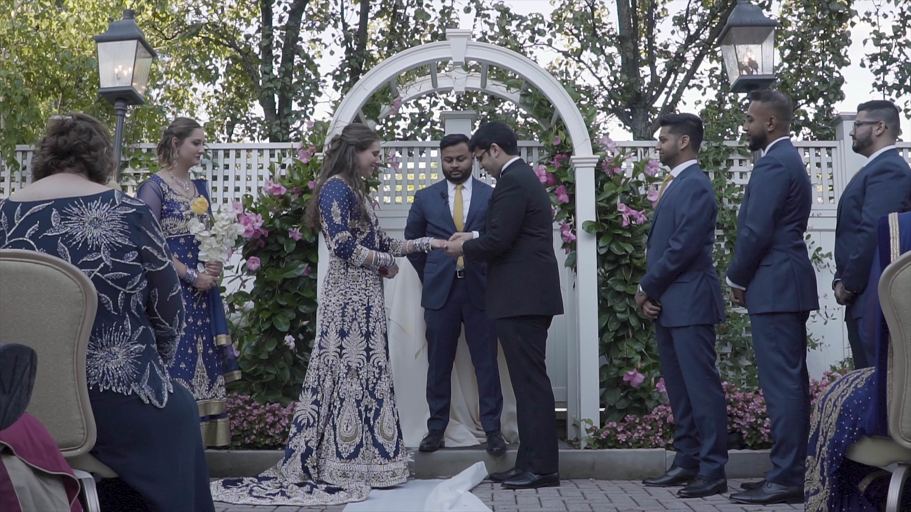 Meadow Wood Manor Randolph Wedding | Karen & Salman | Ring Ceremony