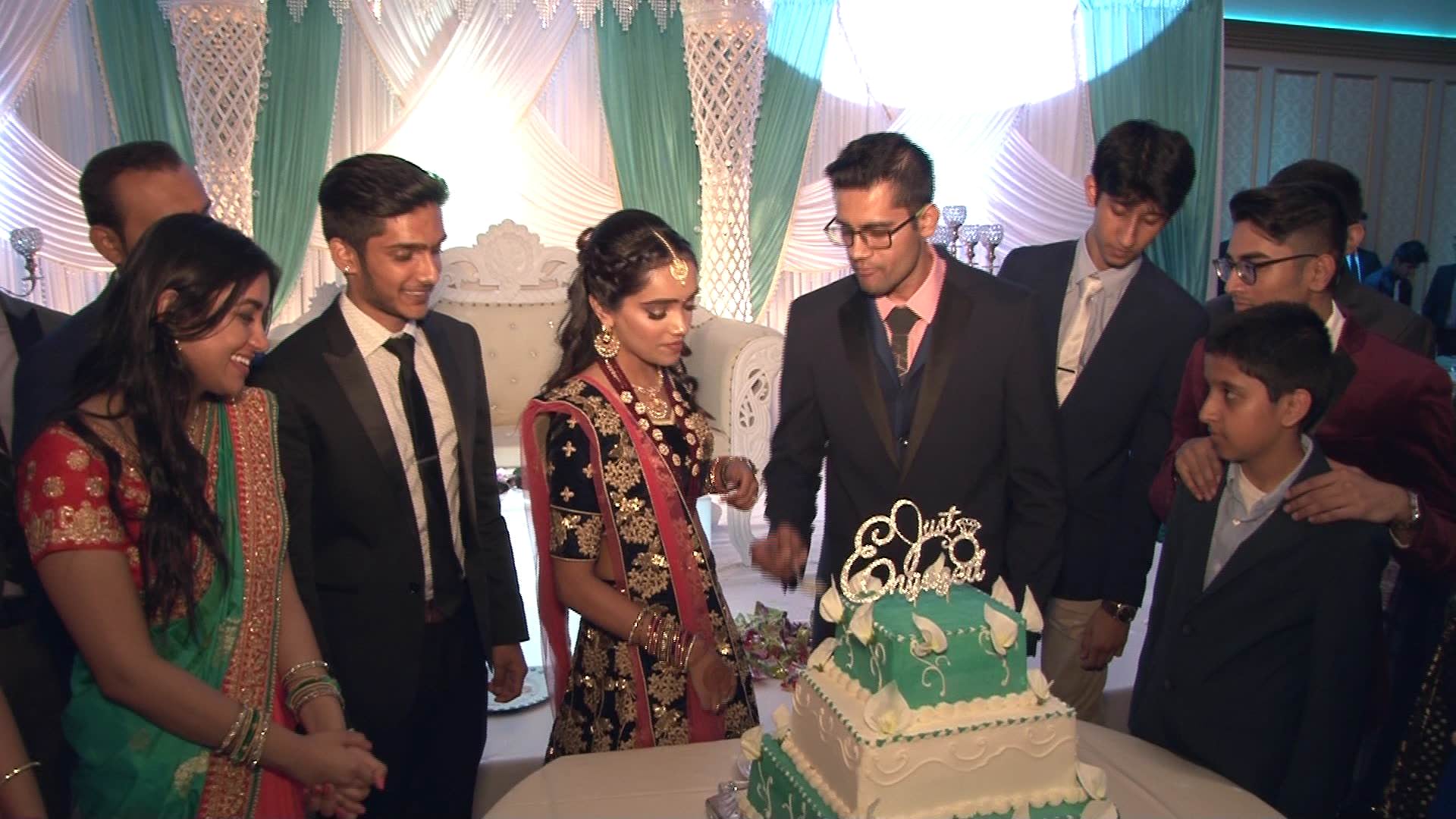 Deewan Banquet Piscataway NJ Engagement | Krishna & Nishant | Cake Cutting