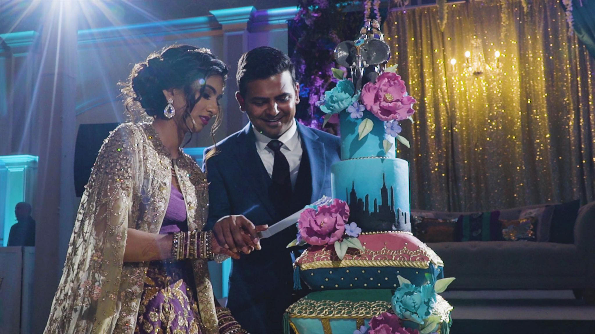 Hilton Richmond Hotel & Spa Short Pump VA Hindu Wedding | Gina & Dharav | Cake Cutting