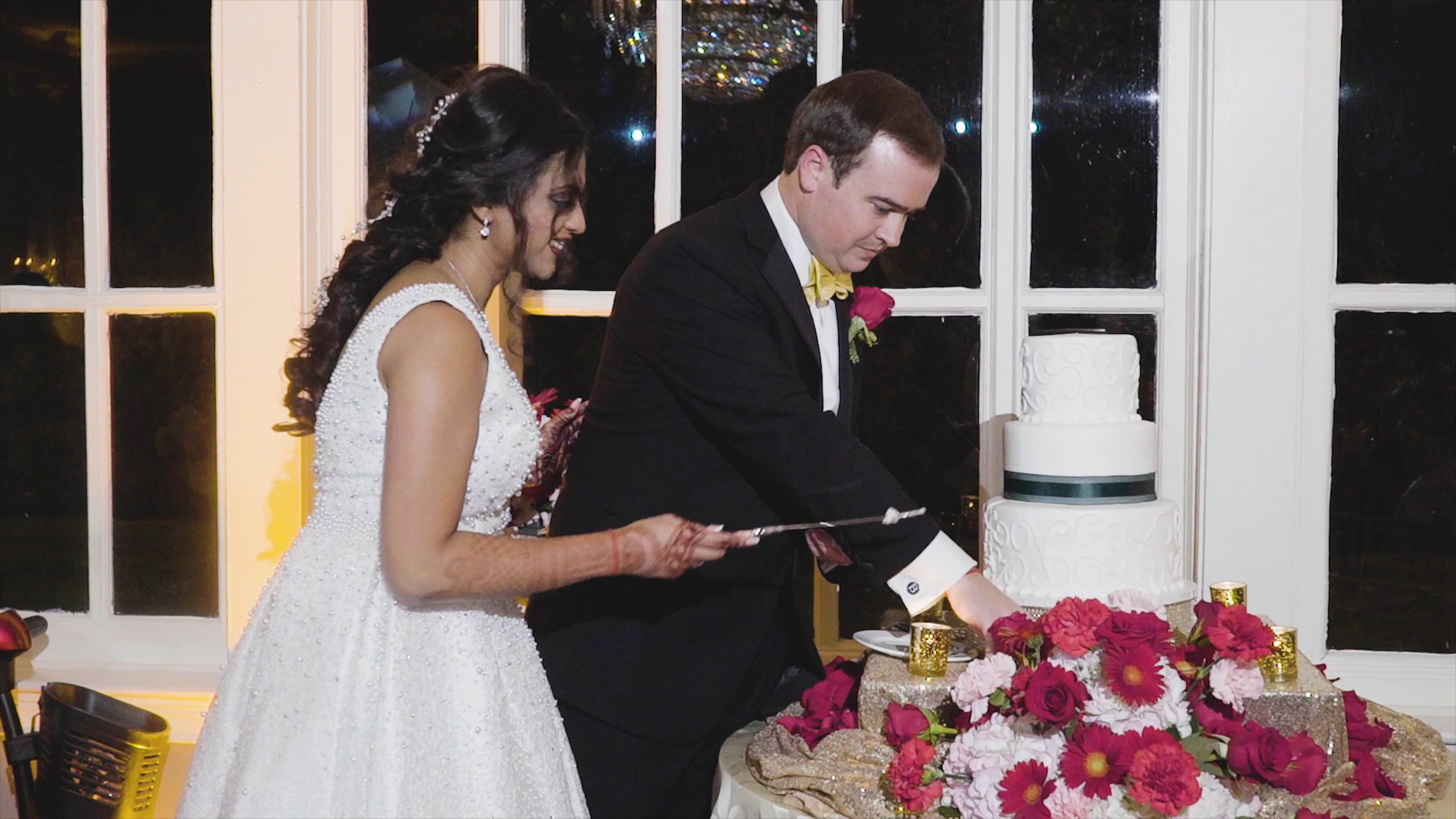 Pen Ryn Estate Bensalem PA Fusion Wedding | Aditi & Peter | Cake Cutting