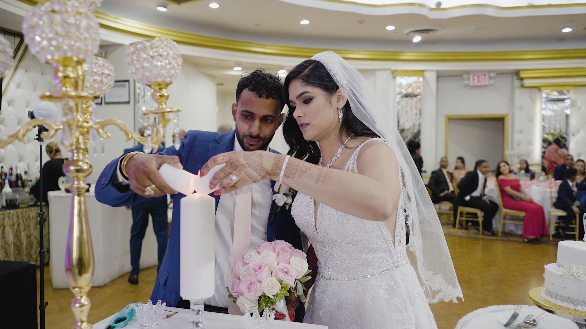 Woodhaven Manor Woodhaven NY Hindu Wedding | Veann & Mario | Unity Candle Ceremony