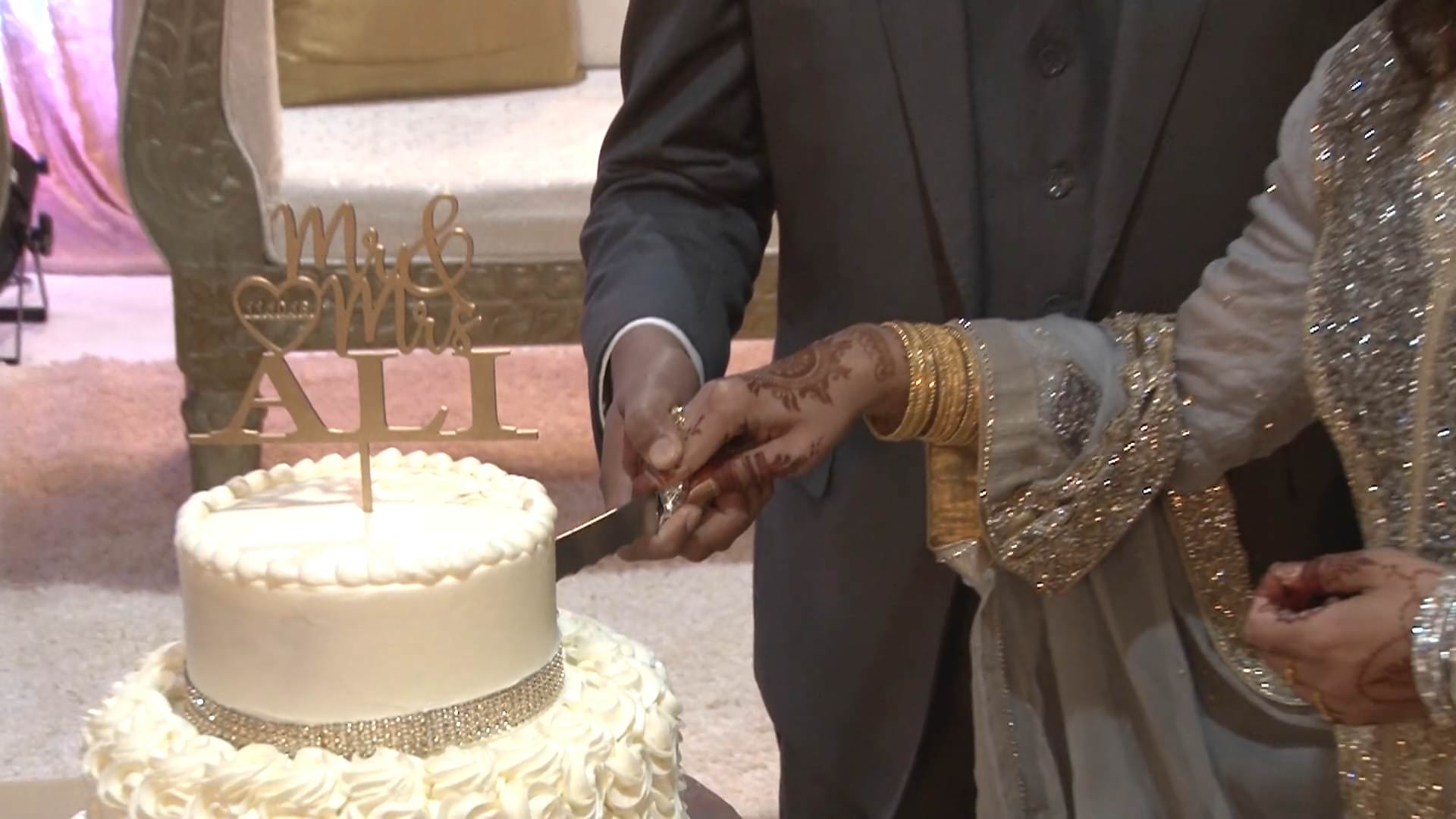 Shezan Restaurant & Banquet Hall Edison NJ Muslim Wedding | Tanzeela & Ali | Cake Cutting