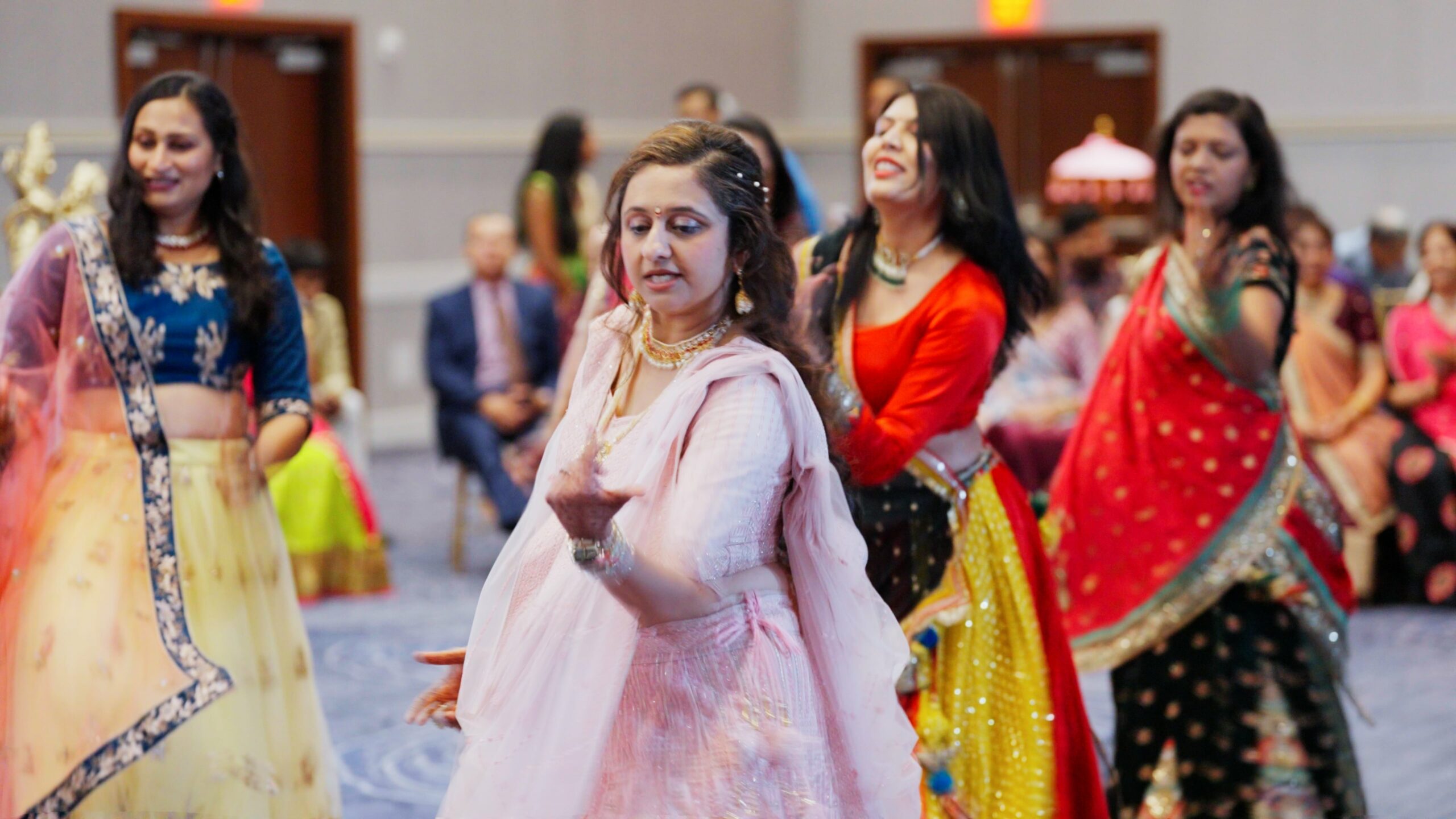 Hyatt Regency Dulles Herndon VA Hindu Wedding | Jahnvi & Rajan | Garba Gandhi Family Dance