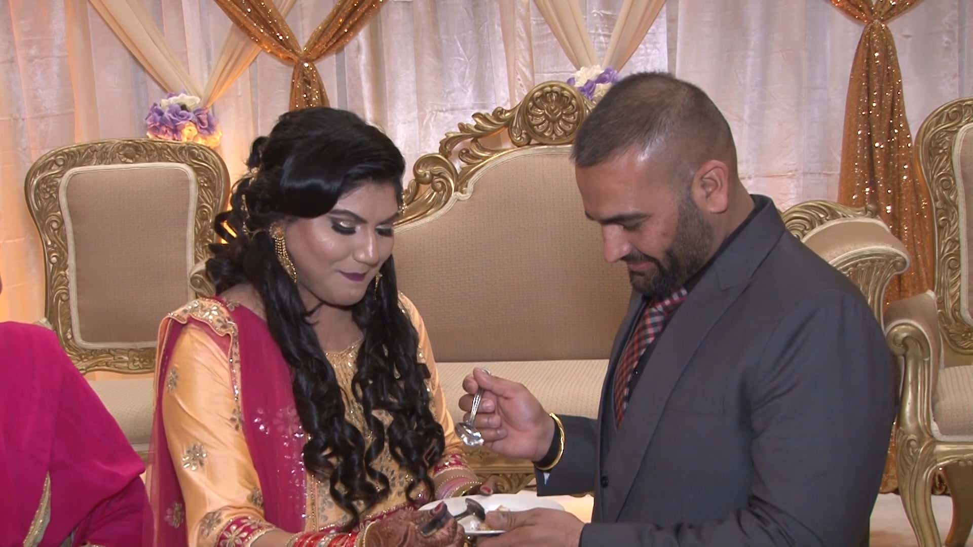 Patton Hall Sterling VA Reception | Jasdeep & Satbir | Cake Cutting