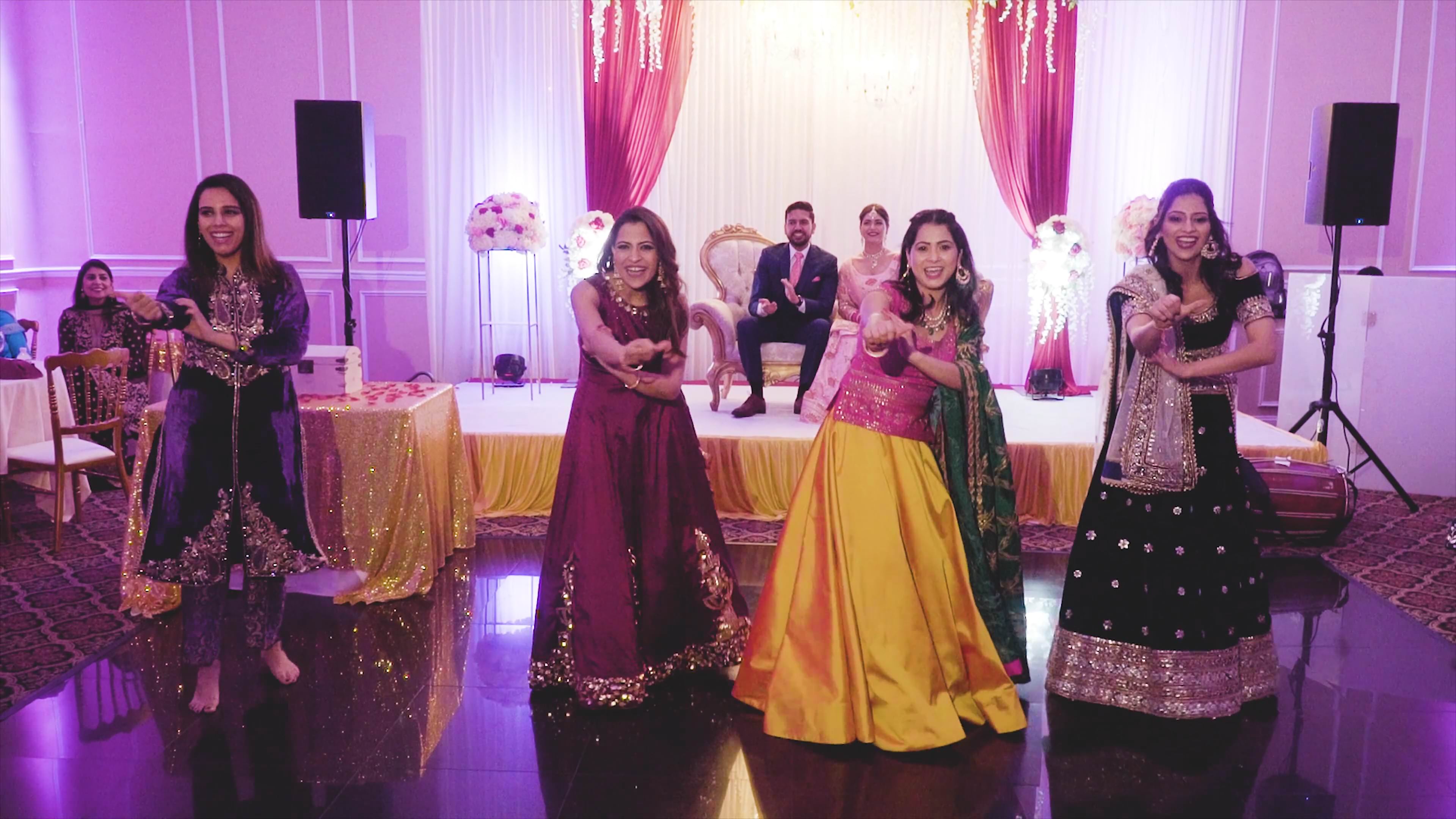 Deewan Banquet Piscataway NJ Reception | Gurleen & Ravneet | Sisters Dance