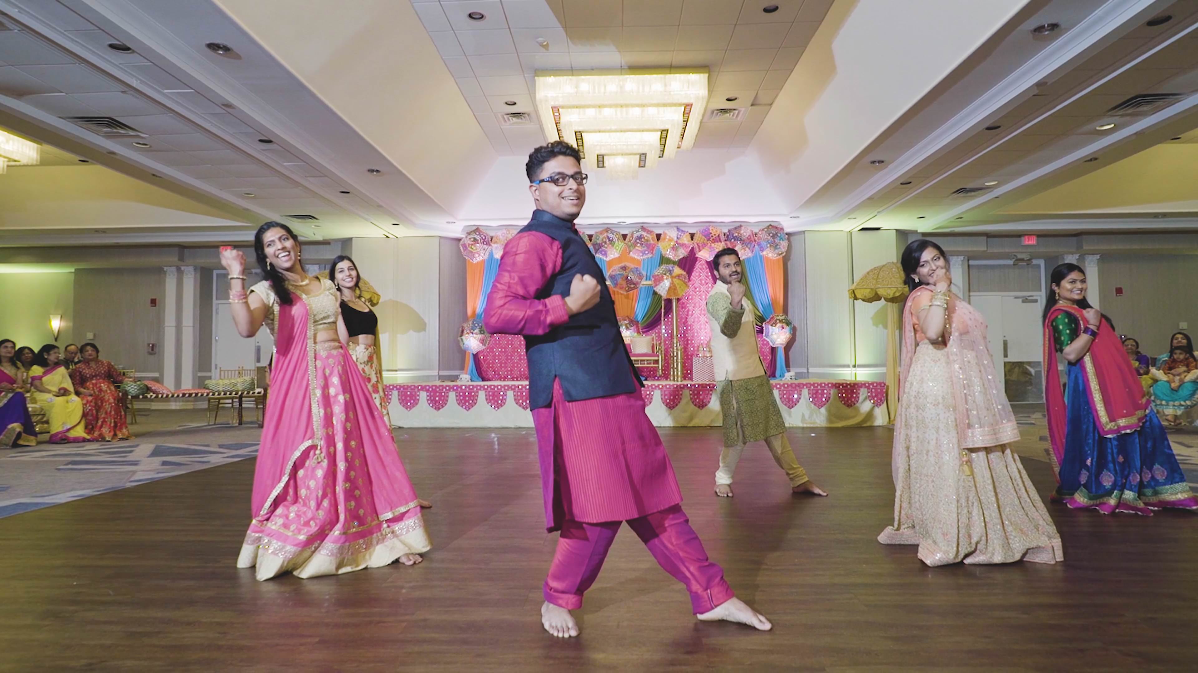 Sheraton Mahwah Mahwah NJ Indian Wedding | Avni & Bhartesh | Bride Sister and Cousins Sangeet Dance