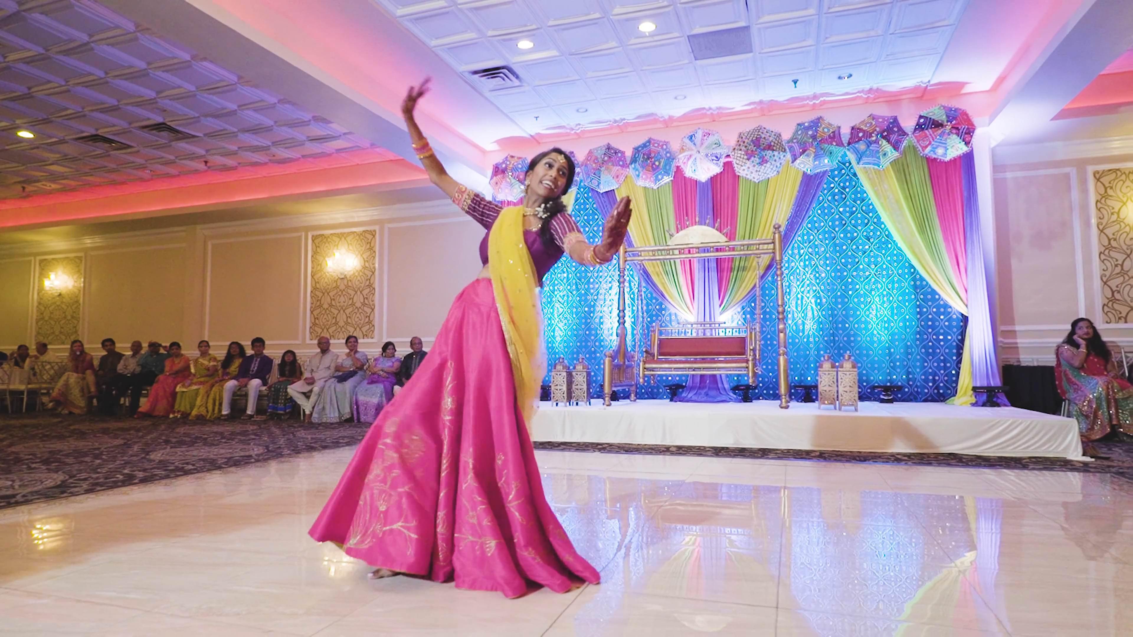 Ember Banquets Monmouth Junction NJ Fusion Wedding | Anita & Patrick | Bride Garba Dance