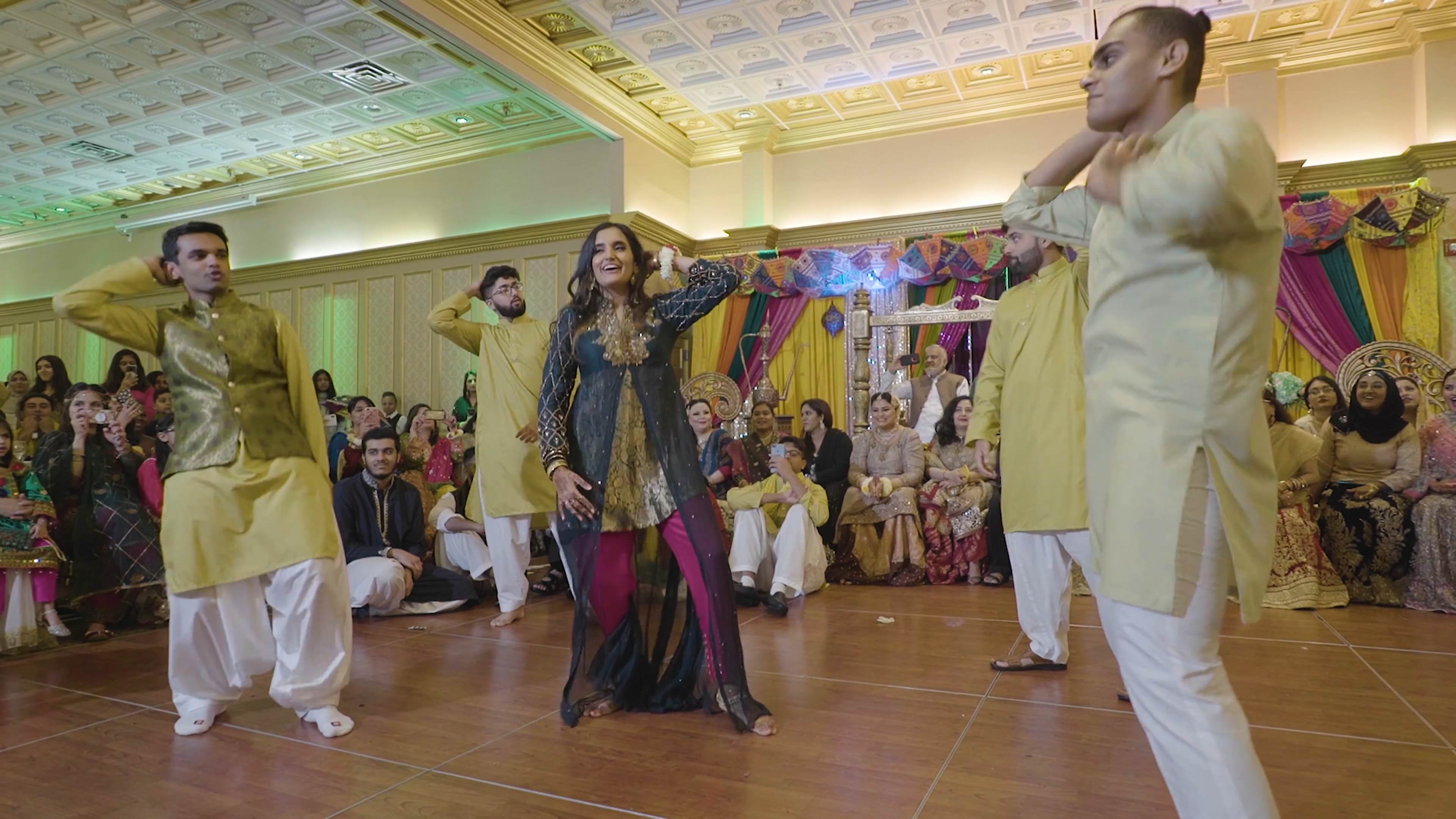 Deewan Banquet Piscataway NJ Muslim Wedding | Kanwal & Hammad | Groom Mehndi Night Family Dance Part I