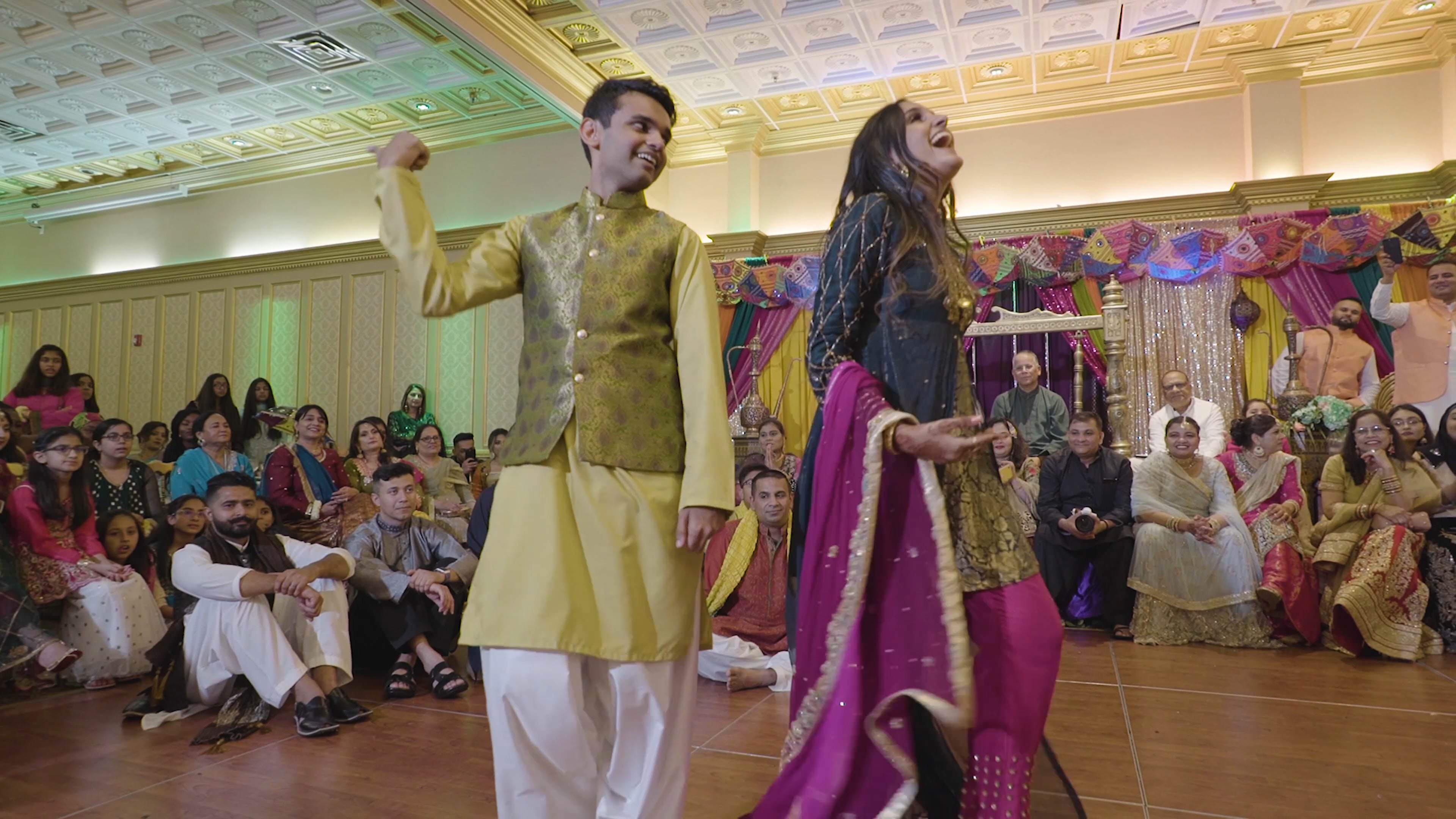 Deewan Banquet Piscataway NJ Muslim Wedding | Kanwal & Hammad | Groom Mehndi Night Family Dance Part II