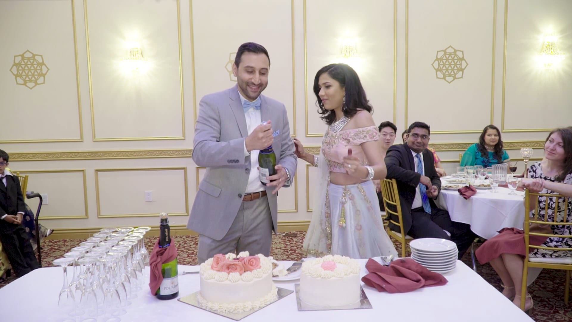 Spice Rack Indian Fusion Restaurant Bar Banquet Franklin Park NJ Engagement | Richa & Krish | Cake cutting