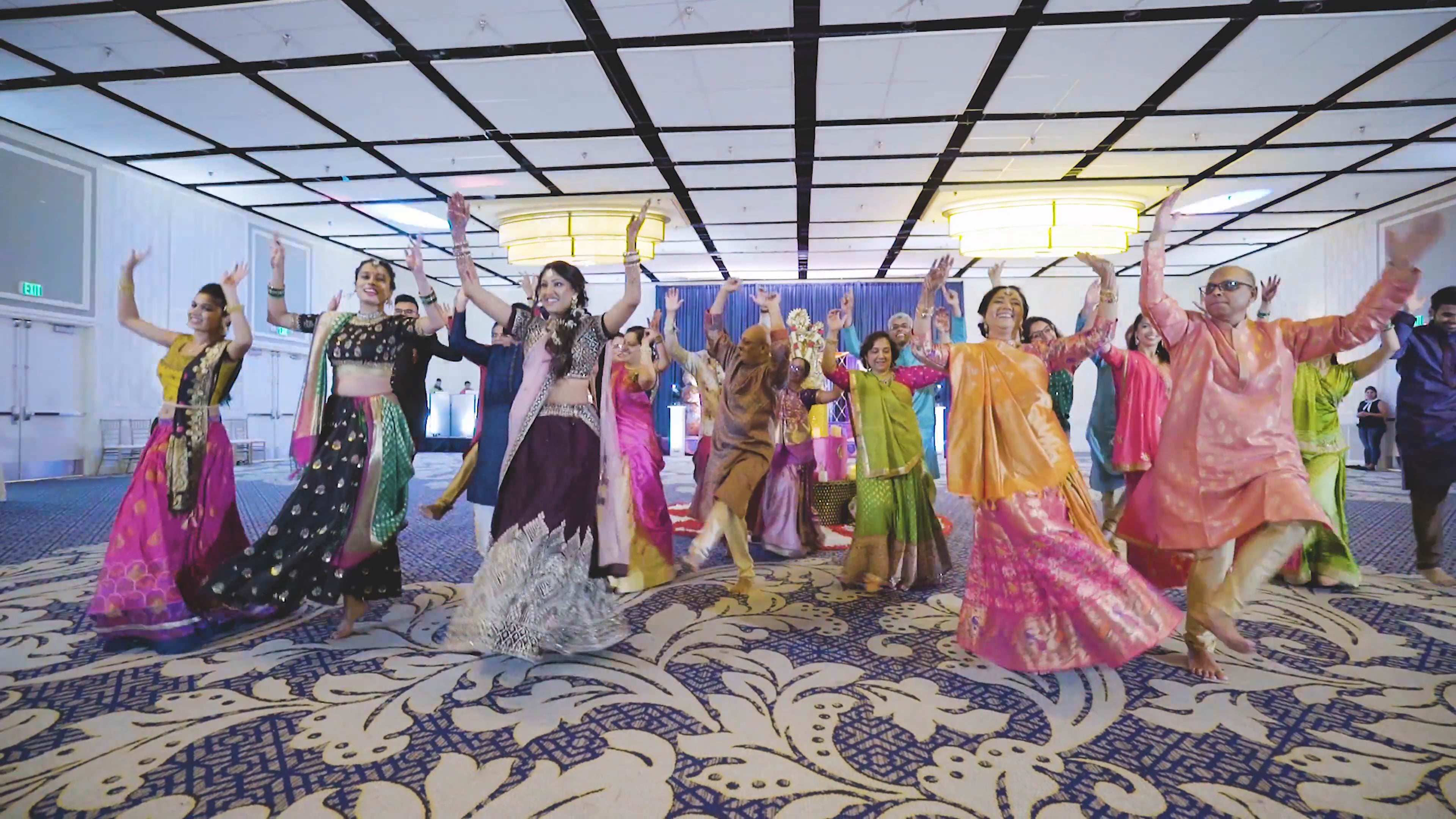 Delta Hotels Baltimore Hunt Valley Hindu Wedding | Keyuri & Prit | Bride Family Garba Dance