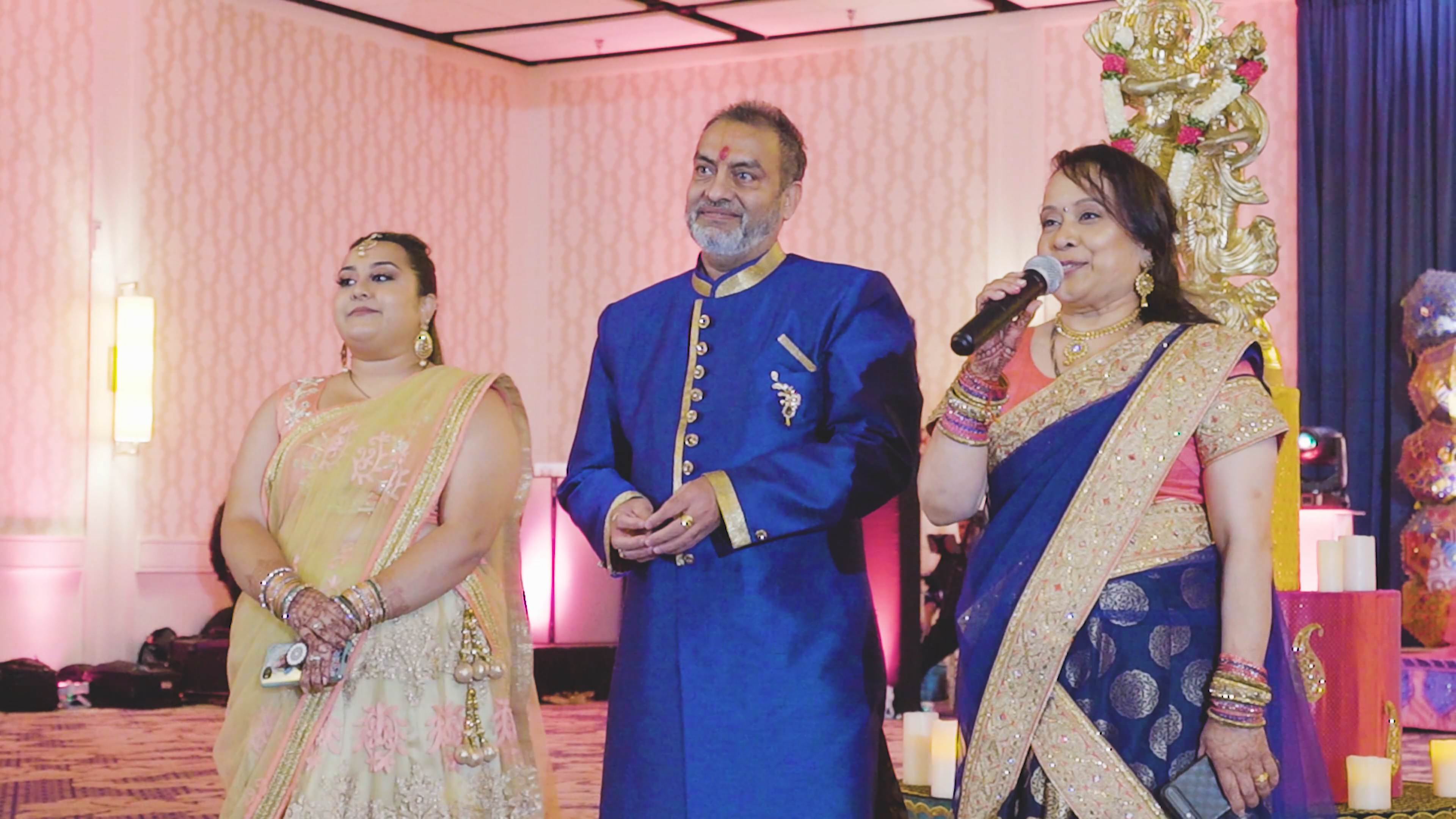 Delta Hotels Baltimore Hunt Valley Hindu Wedding | Keyuri & Prit | Groom Parents and Sister Garba Speech