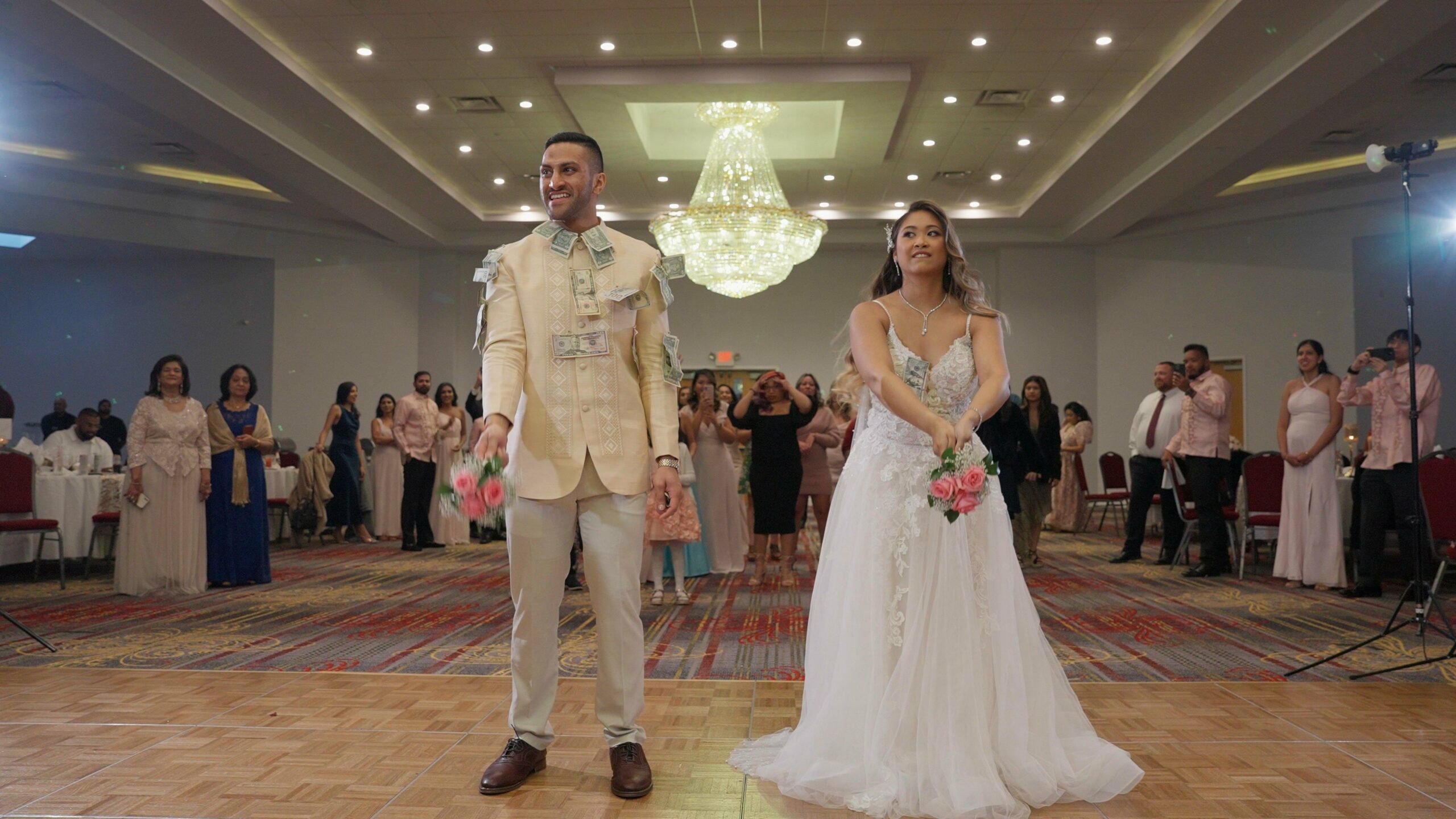 Lucien’s Manor Berlin NJ Fusion Wedding | Camille & Rukil | Bouquet Toss