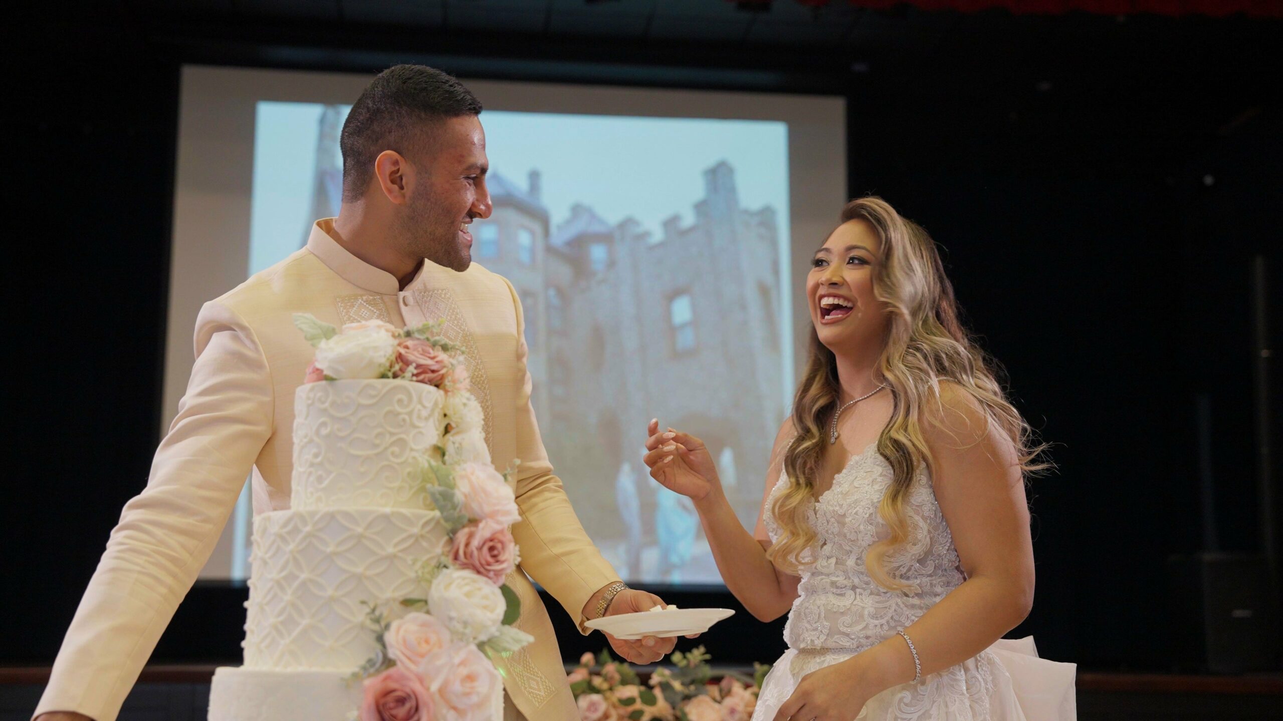 Lucien’s Manor Berlin NJ Fusion Wedding | Camille & Rukil | Cake Cutting